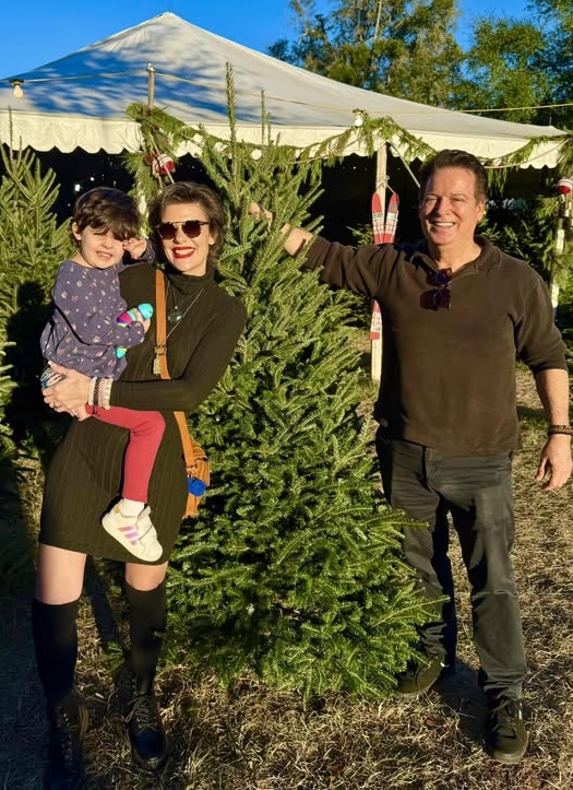 David with Bree and Venus selecting a Christmas tree.